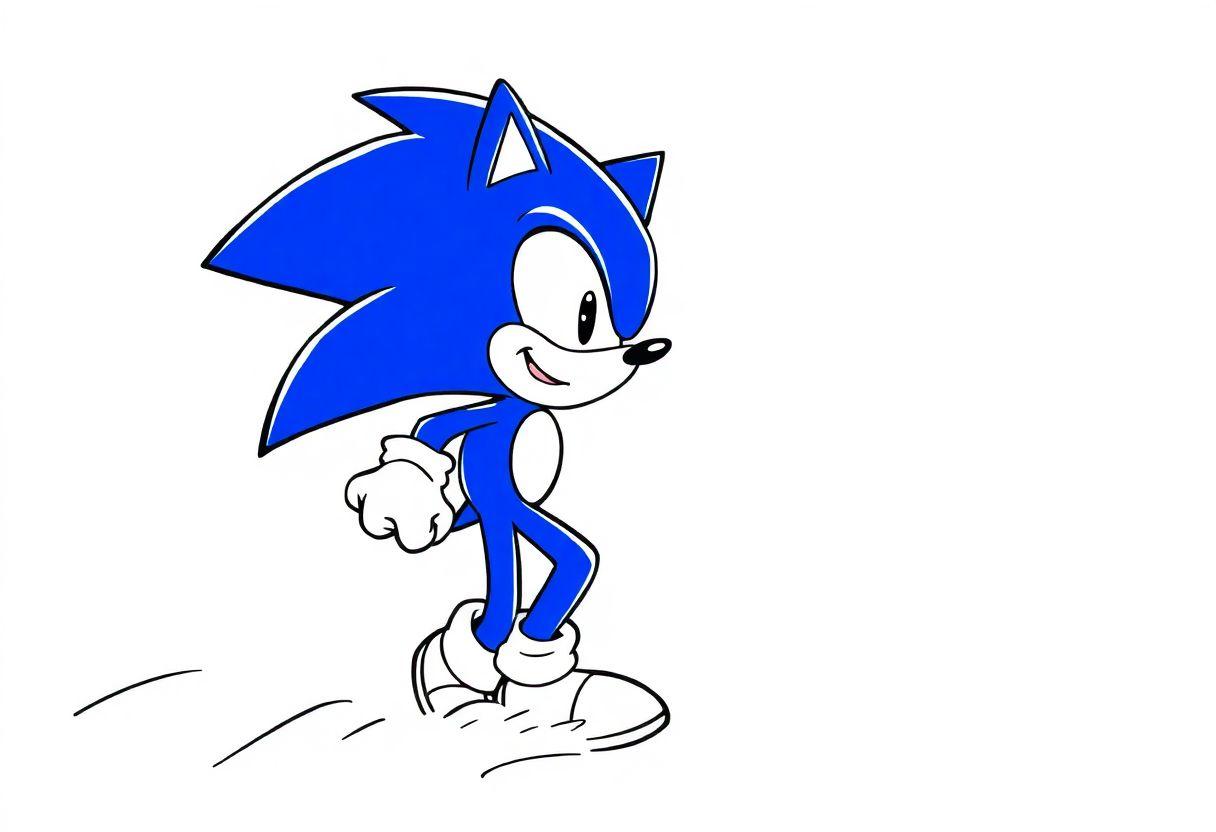 Desenho Para Imprimir Do Sonic: O Ouriço Azul Em Alta Velocidade