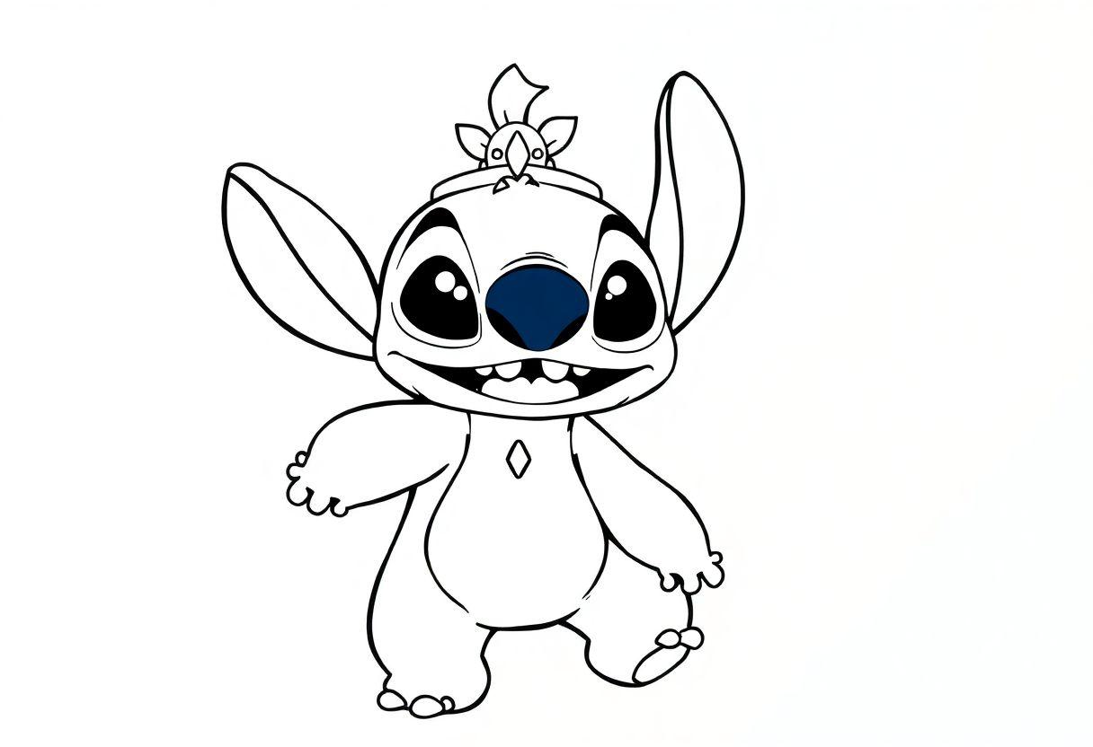 Desenho Para Imprimir Do Stitch Da Índia: Versão Temática Do Personagem