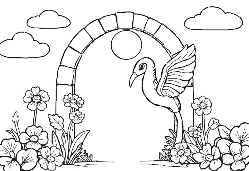 Desenho Para Imprimir E Colorir Arco Íris: Sete Cores Para Usar