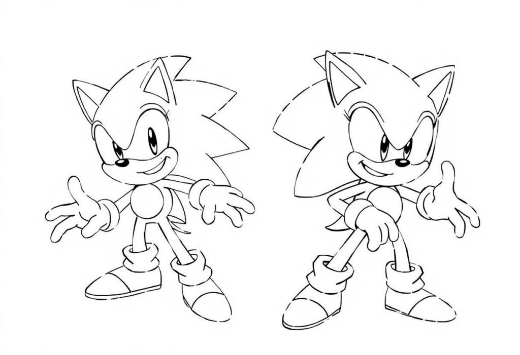 Desenho Para Imprimir E Colorir Sonic: Colete As Argolas Douradas