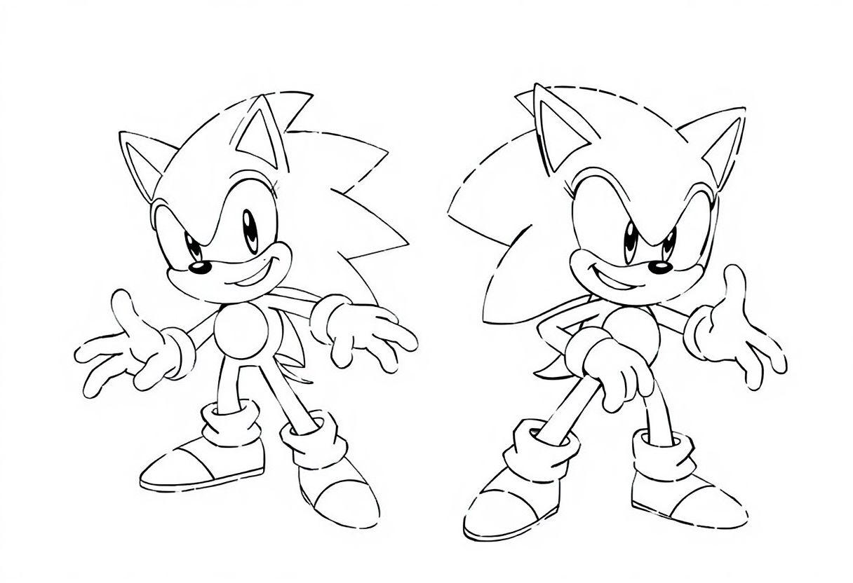 Desenho Para Imprimir E Colorir Sonic: Colete As Argolas Douradas
