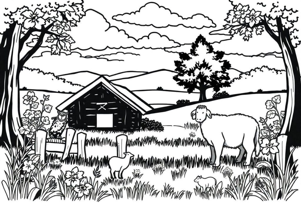 Desenho Para Imprimir Fazenda: Vida No Campo E Animais