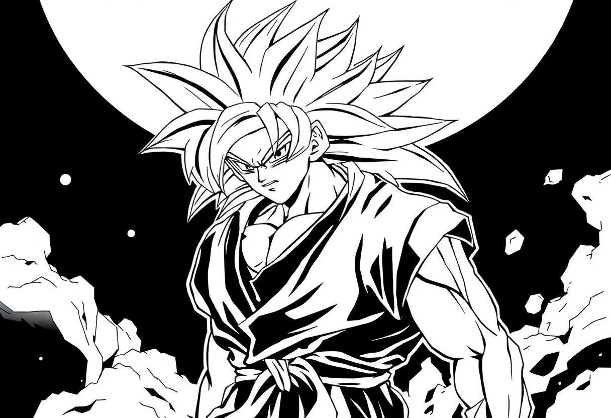 Desenho Para Imprimir Goku: Dragon Ball Z E Super