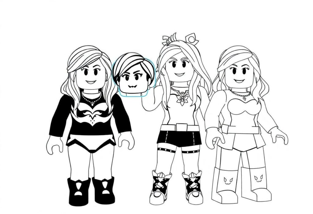 Desenho Para Imprimir Grupo Dos Rosas: Personagens Do Roblox