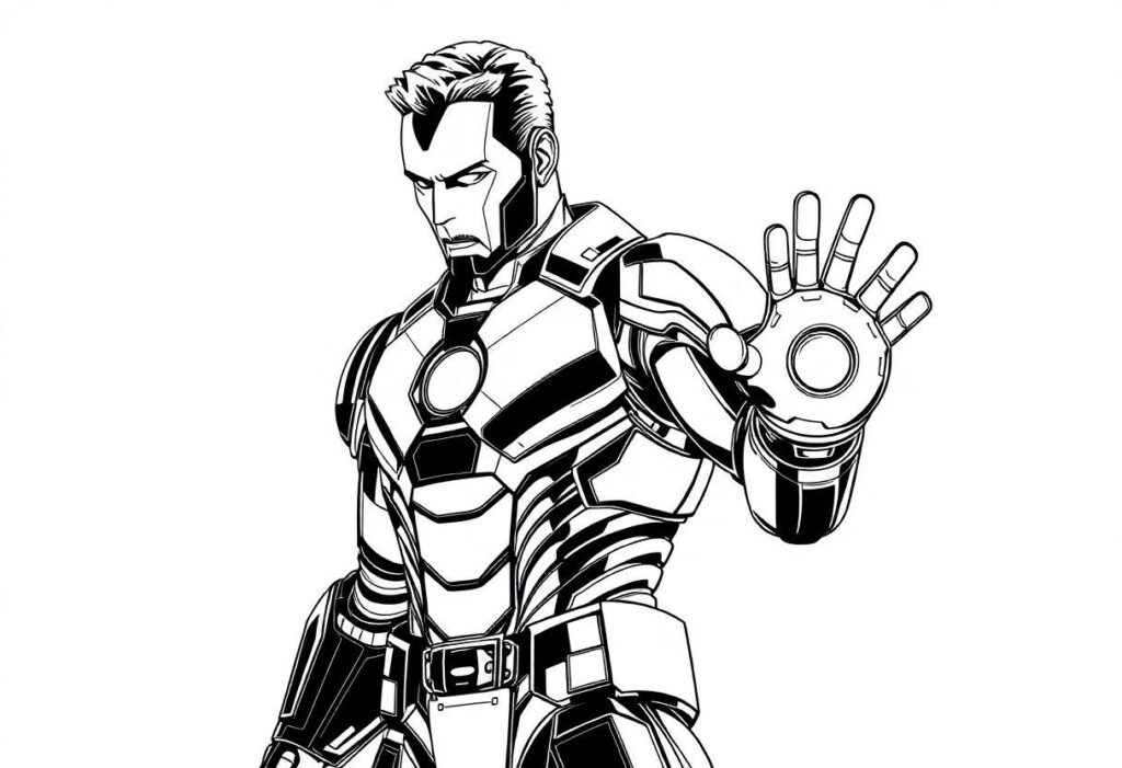 Desenho Para Imprimir Homem De Ferro: Tony Stark E Sua Armadura