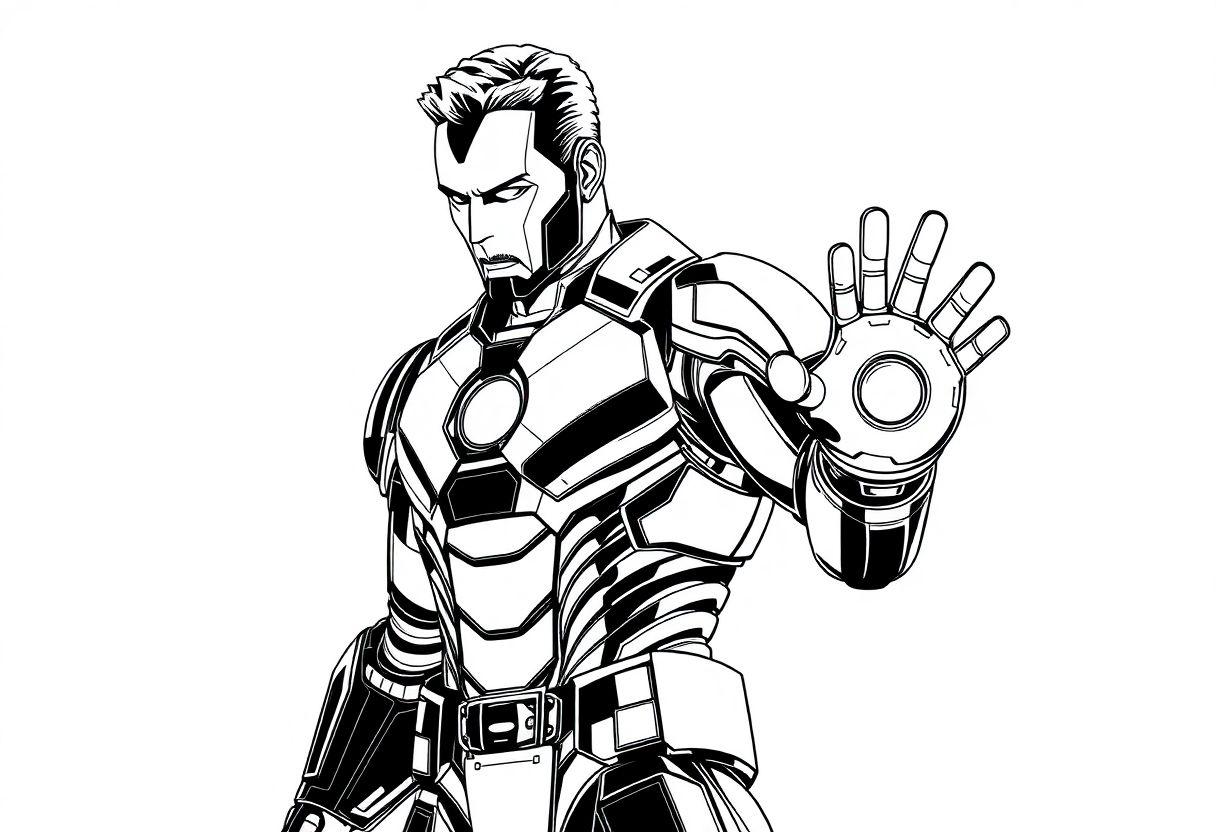 Desenho Para Imprimir Homem De Ferro: Tony Stark E Sua Armadura