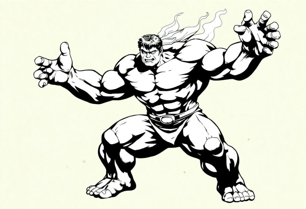 Desenho Para Imprimir Hulk: O Gigante Esmeralda Da Marvel