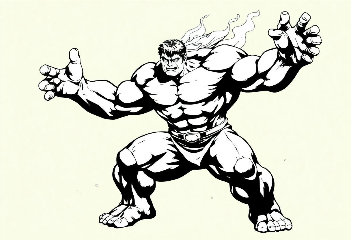 Desenho Para Imprimir Hulk: O Gigante Esmeralda Da Marvel