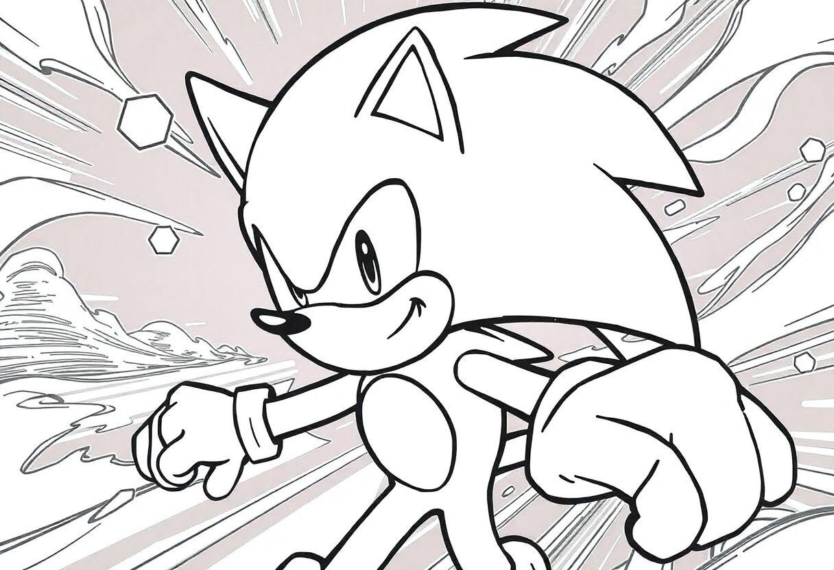 Desenho Para Imprimir Sonic: Velocidade E Ação Para Colorir