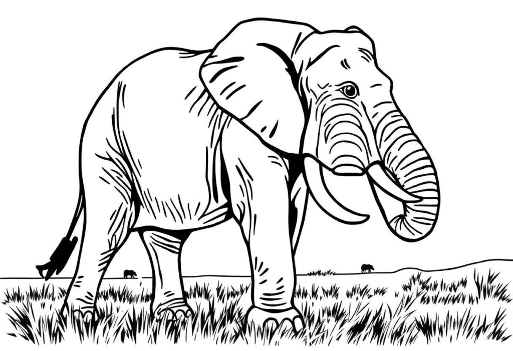 Elefante Desenho Para Imprimir: O Gigante Da Savana Africana