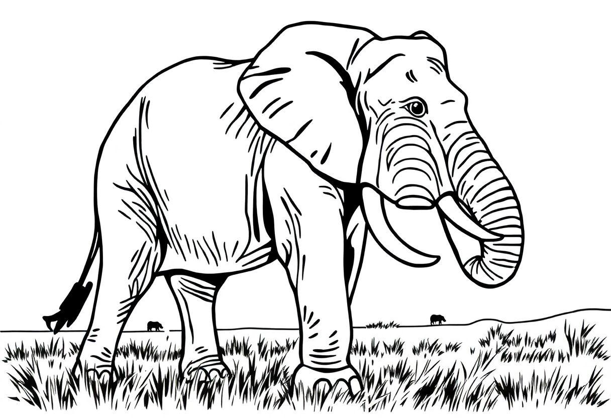 Elefante Desenho Para Imprimir: O Gigante Da Savana Africana
