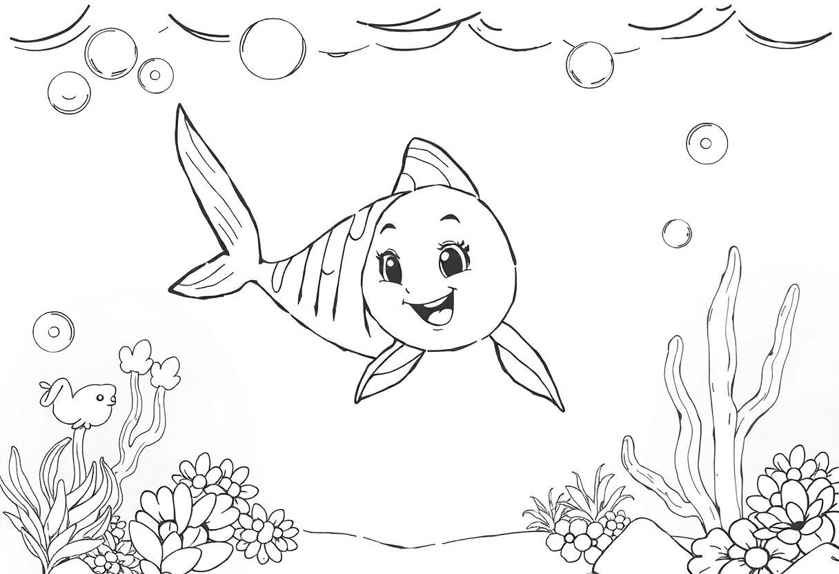 Fundo Do Mar Desenho Para Imprimir: A Pequena Sereia E Amigos