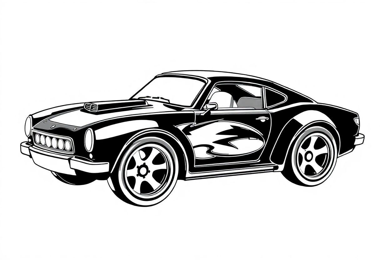 Hot Wheels Desenho Para Imprimir: Velocidade Em Miniatura