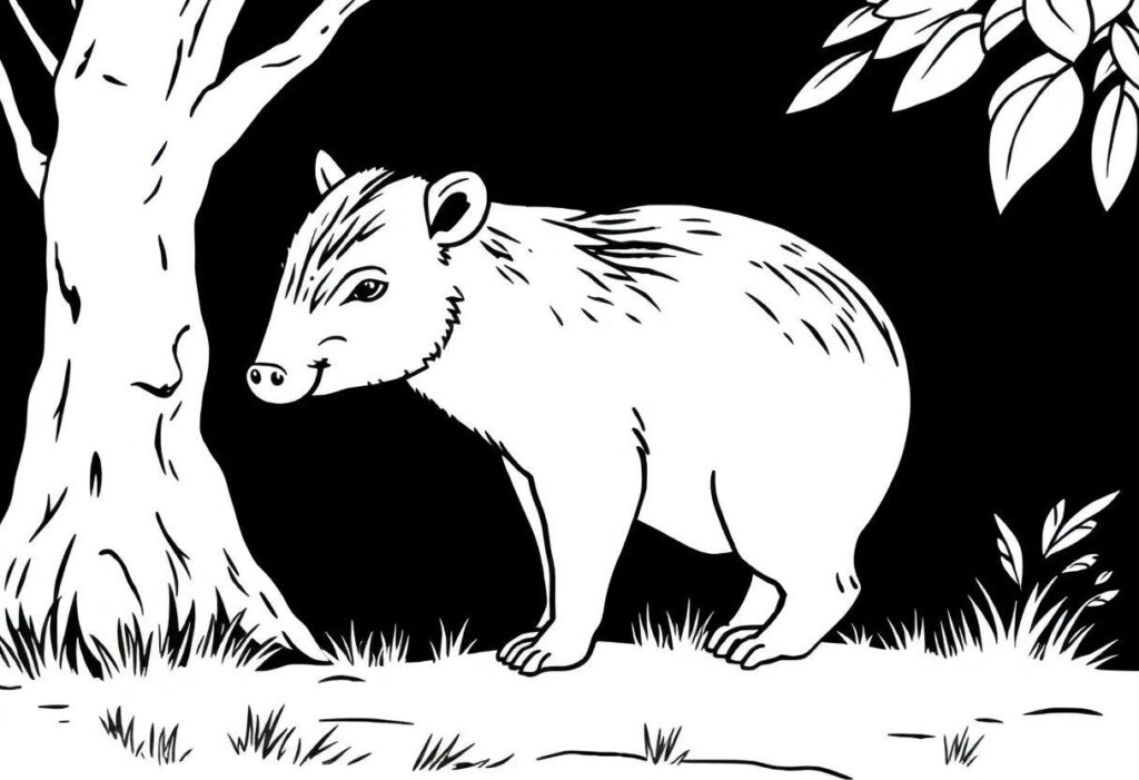 IMAGENS PARA COLORIR DE CAPIVARA NO SEU HABITAT NATURAL