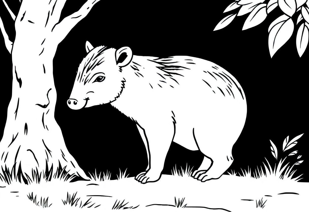 IMAGENS PARA COLORIR DE CAPIVARA NO SEU HABITAT NATURAL