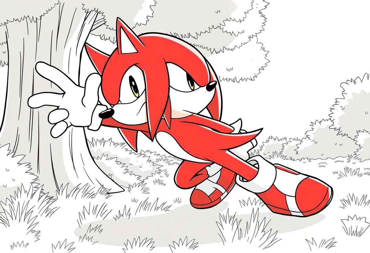 Desenho Para Imprimir Knuckles: O Equidna Vermelho Do Sonic
