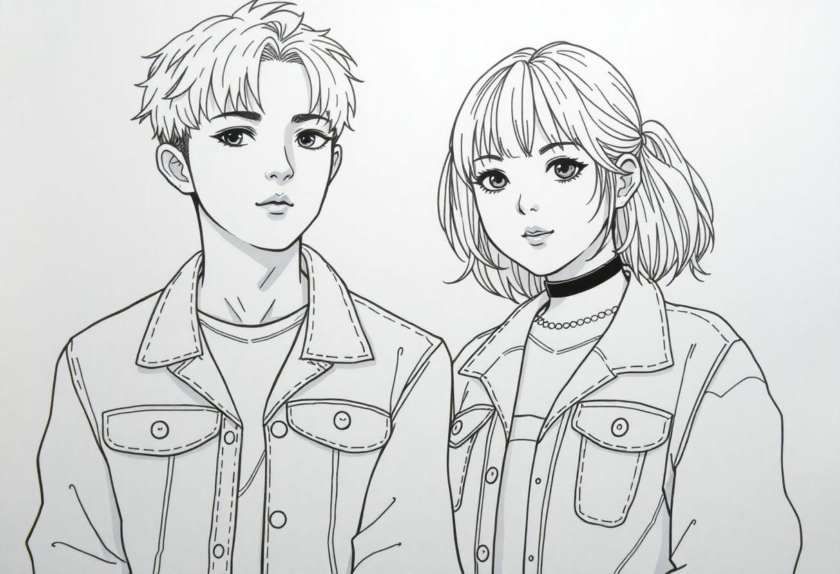 Desenho Para Imprimir Kpop: Ídolos Coreanos Em Anime