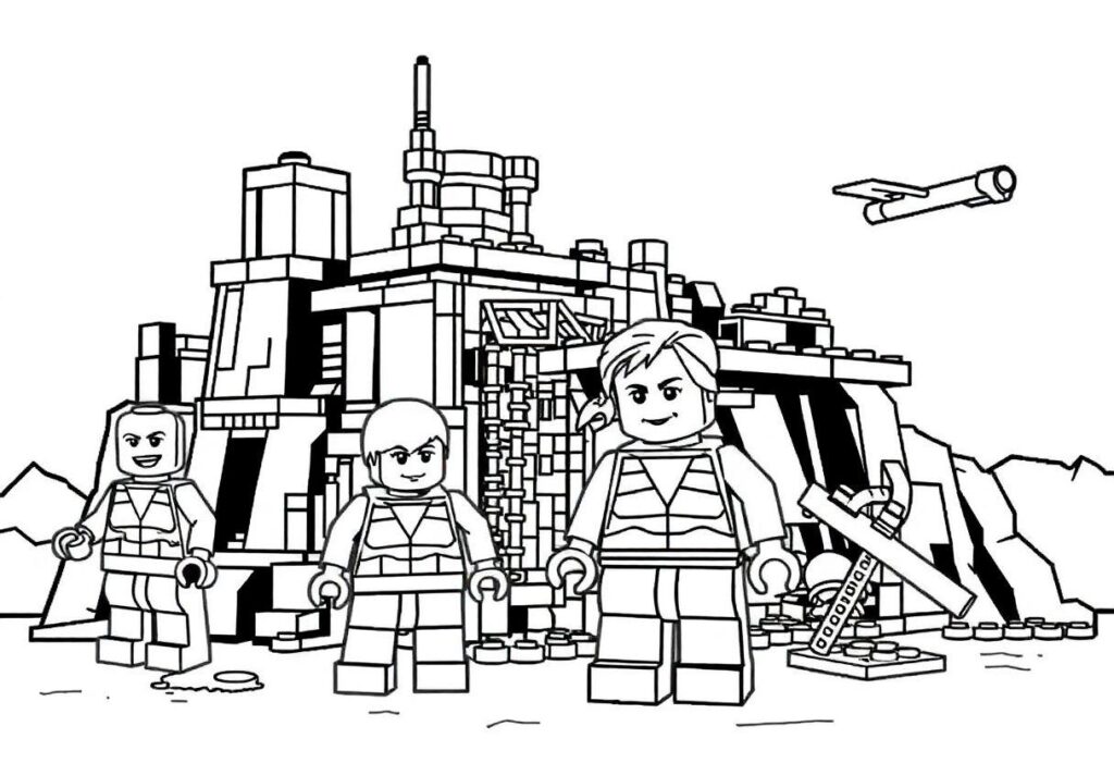 Desenho Para Imprimir Lego: Blocos De Montar E Minifiguras
