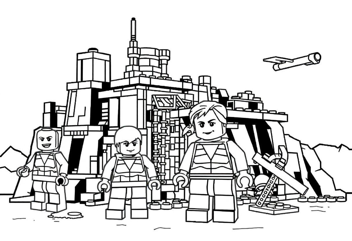 Desenho Para Imprimir Lego: Blocos De Montar E Minifiguras