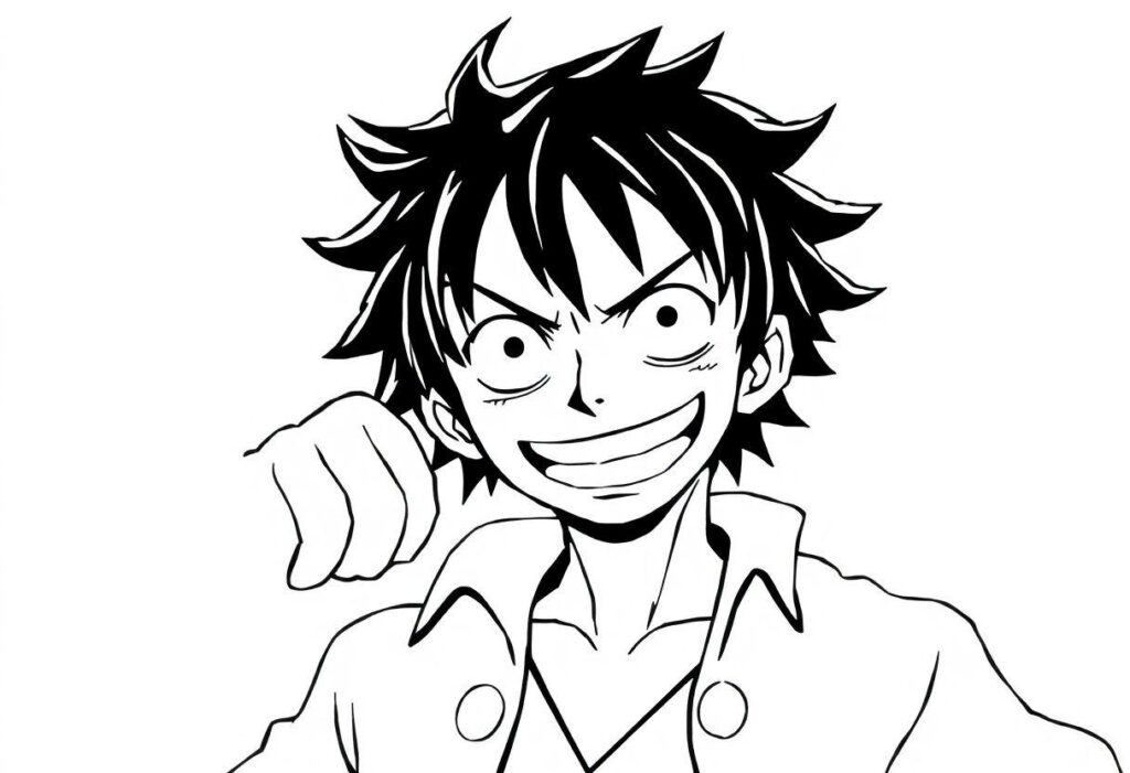 Desenho Para Imprimir Luffy: O Rei Dos Piratas De One Piece