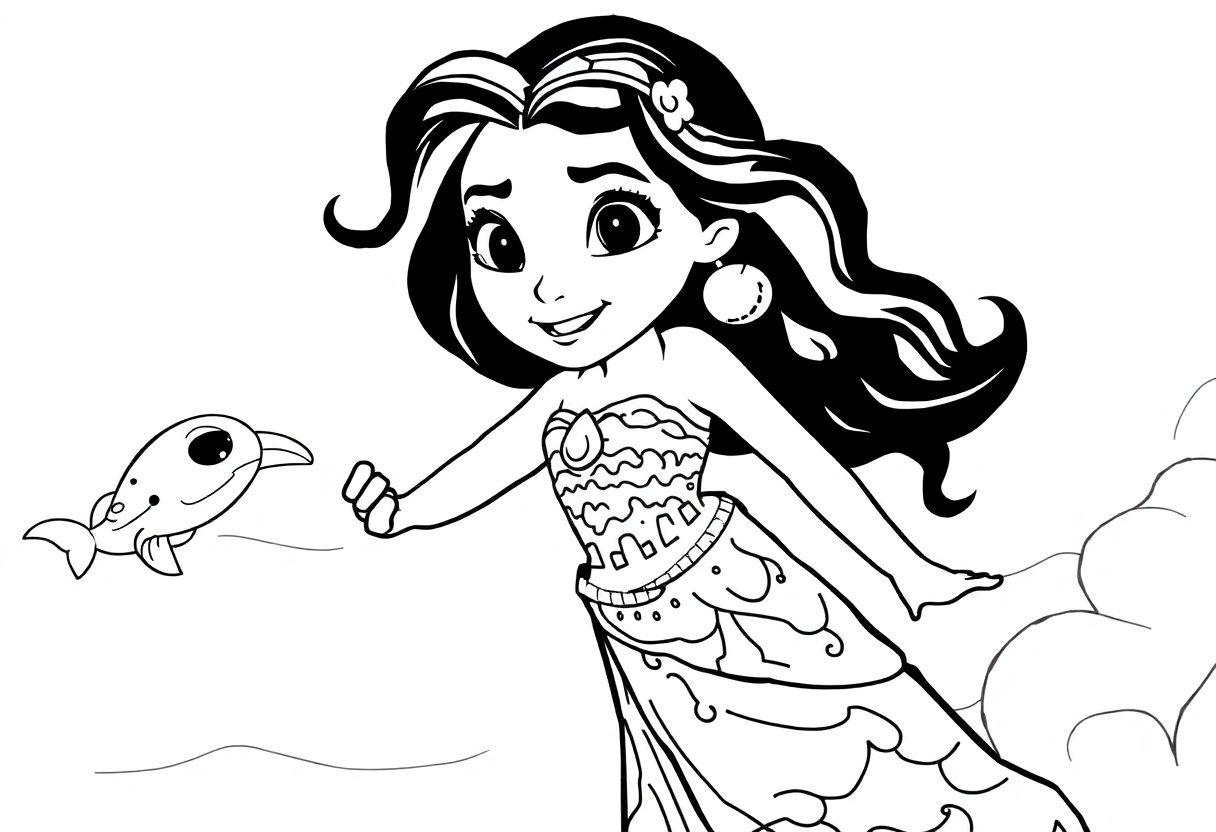 Desenho Para Imprimir Moana: Aventuras No Oceano