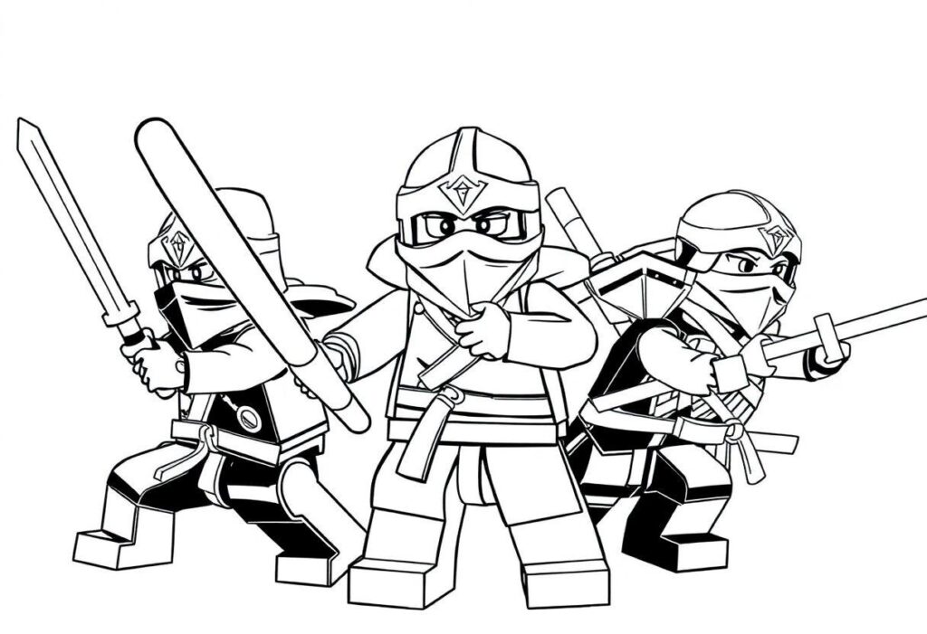 Desenho Para Imprimir Ninjago: Lego Ninjas Em Ação