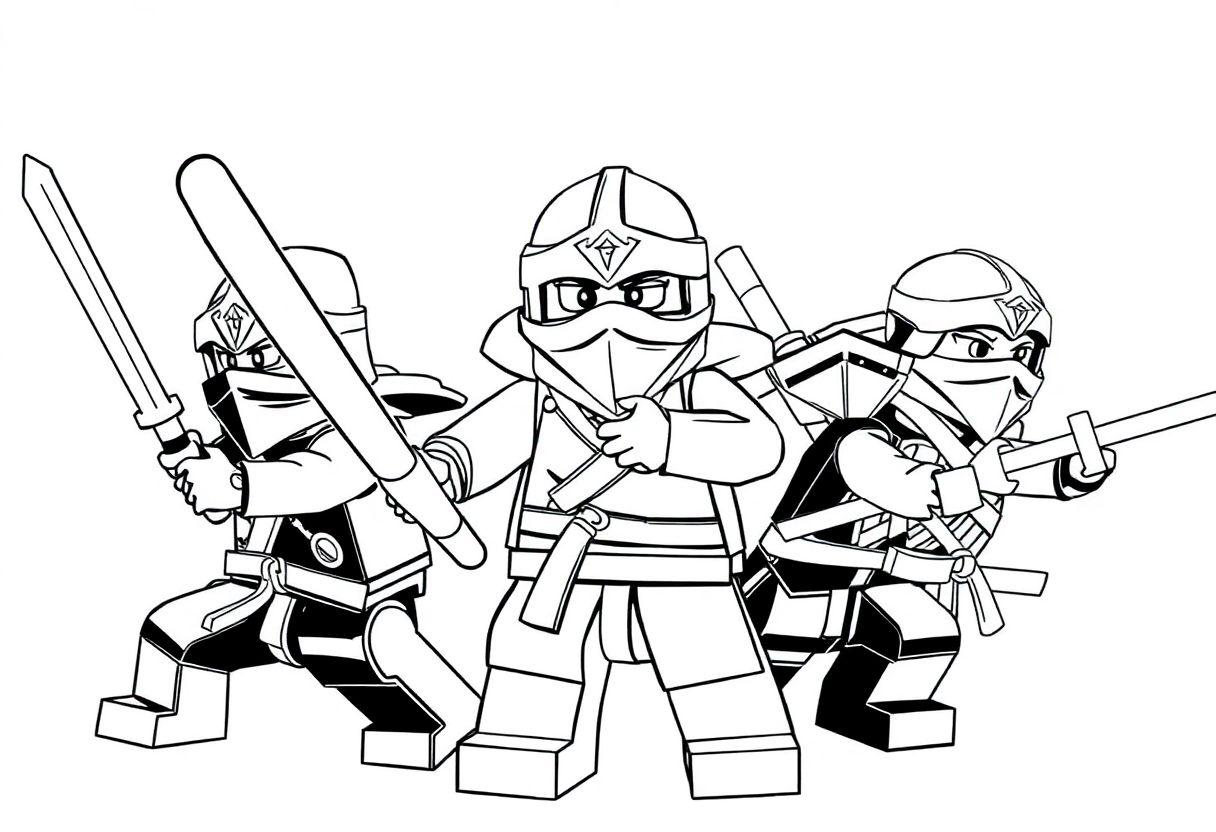Desenho Para Imprimir Ninjago: Lego Ninjas Em Ação