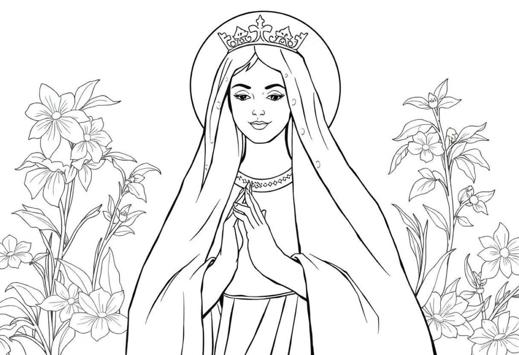 Desenho Para Imprimir Nossa Senhora Aparecida: Padroeira Do Brasil