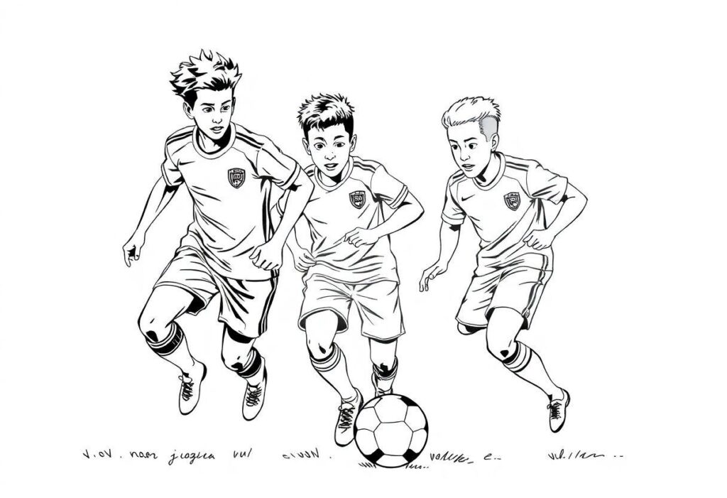 Jogadores De Futebol Desenho Para Imprimir: Seus Ídolos Em Campo