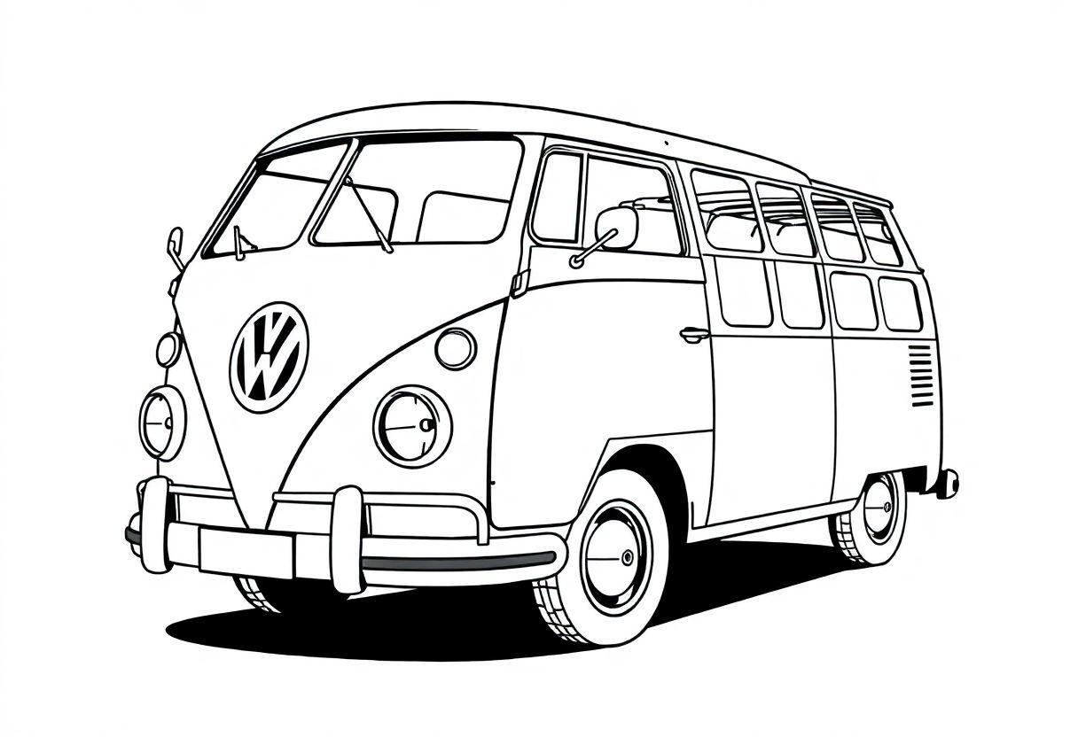 Kombi Desenho Para Imprimir: A Perua Clássica Da Volkswagen