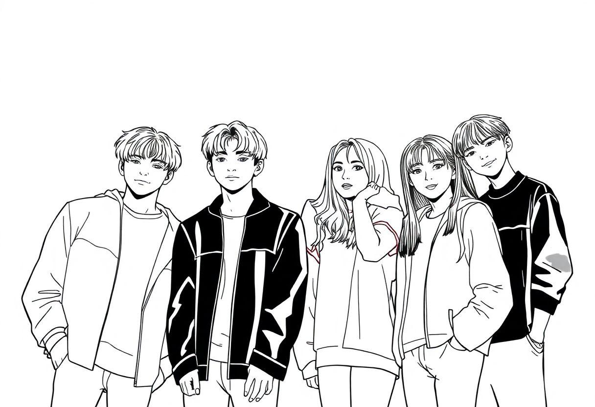 Kpop Desenho Para Imprimir: BTS Blackpink E Stray Kids