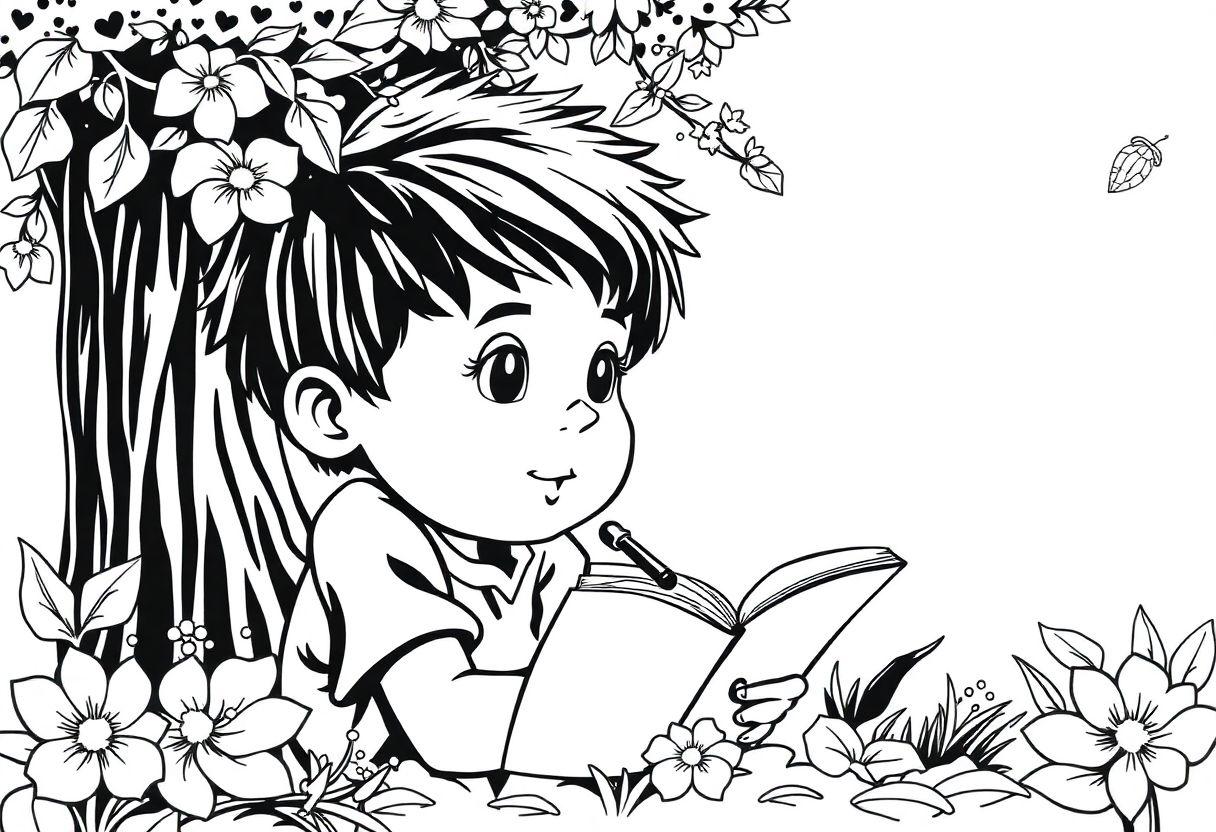 Livro Aberto Desenho Para Imprimir: Educação E Leitura