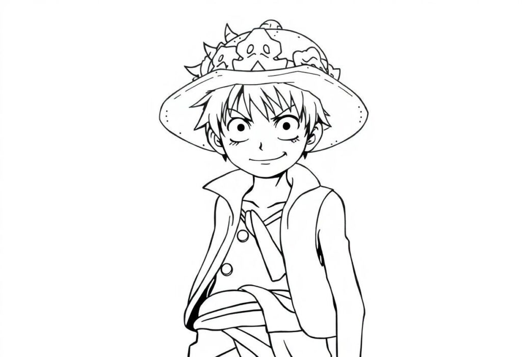 Luffy Desenho Para Imprimir: Chapéu De Palha E Gear 5
