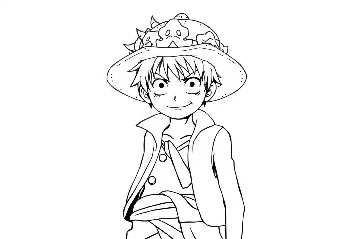 Luffy Desenho Para Imprimir: Chapéu De Palha E Gear 5