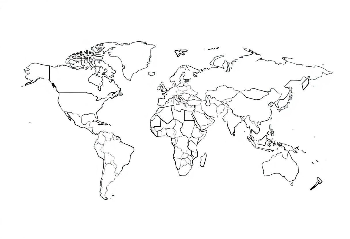 Mapa Mundi Desenho Para Imprimir: Geografia Para Colorir