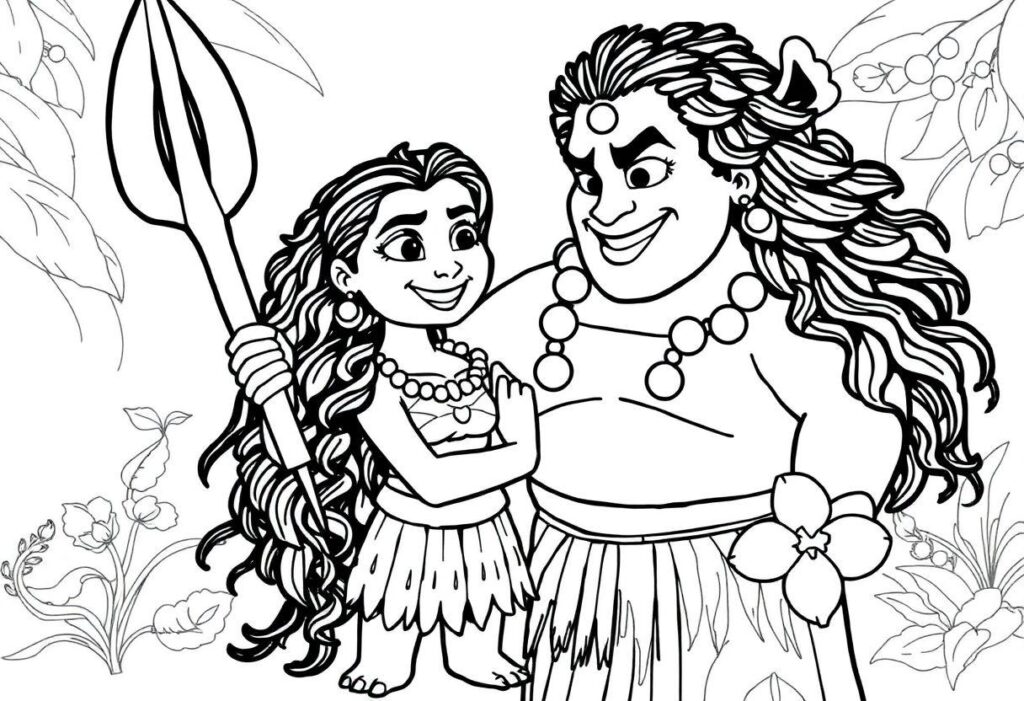 Moana Desenho Para Imprimir: Maui E O Coração De Te Fiti
