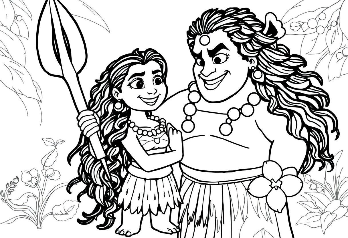 Moana Desenho Para Imprimir: Maui E O Coração De Te Fiti