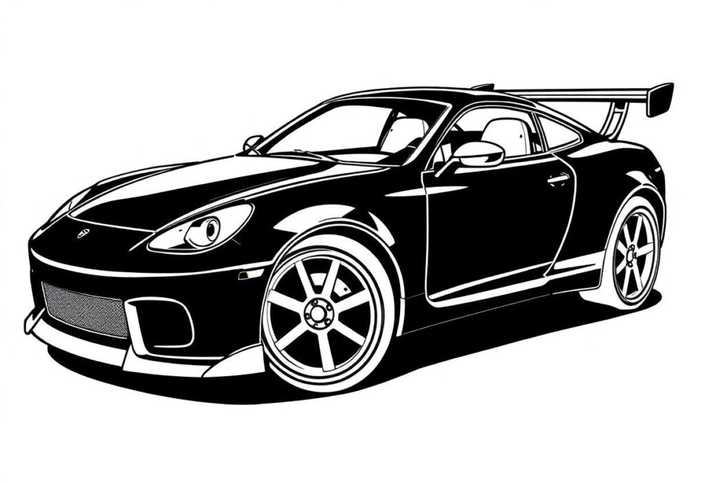 DESENHO DE CARRO MODELOS ESPORTIVOS E CLÁSSICOS PARA PINTAR