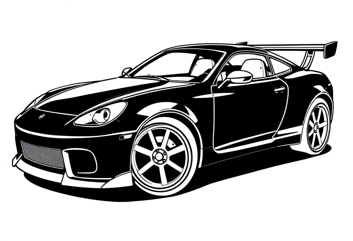 DESENHO DE CARRO MODELOS ESPORTIVOS E CLÁSSICOS PARA PINTAR