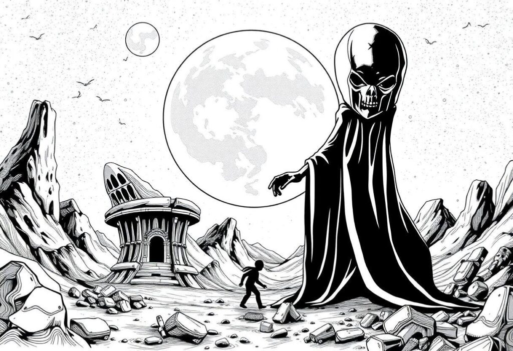 DESENHO DE ET MISTÉRIOS DO ESPAÇO EM DESENHOS DE ALIENÍGENAS