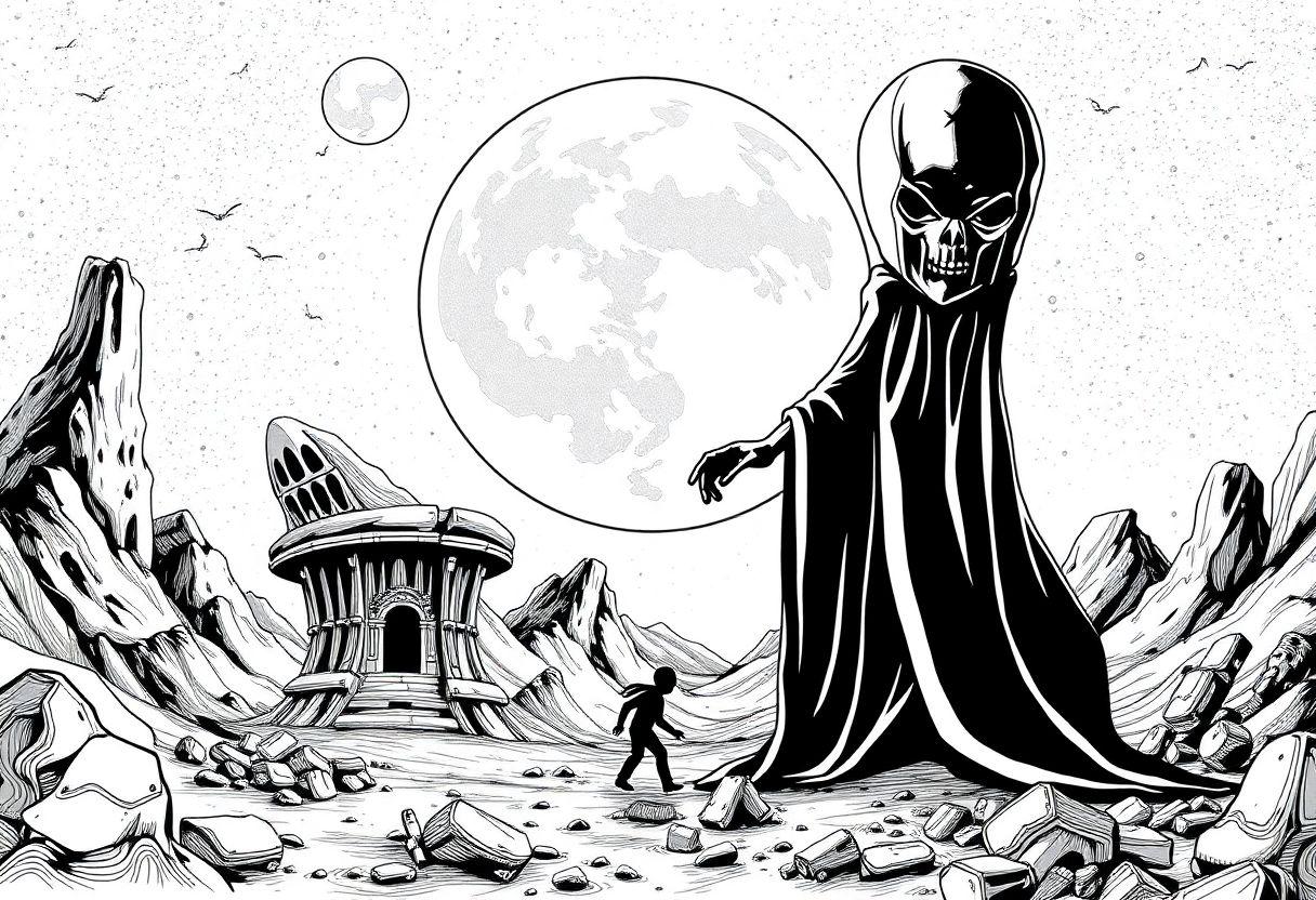 DESENHO DE ET MISTÉRIOS DO ESPAÇO EM DESENHOS DE ALIENÍGENAS