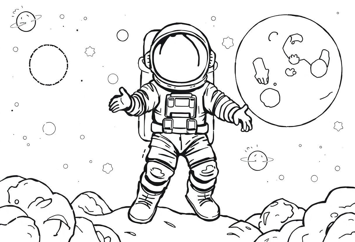 DESENHO DE FOGUETE EXPLORAÇÃO ESPACIAL PARA PEQUENOS ASTRONAUTAS