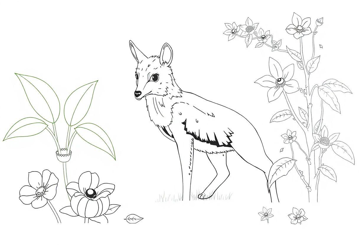 DESENHO DE FOLHA ELEMENTOS DA NATUREZA PARA ESTUDO E PINTURA