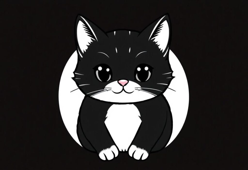 DESENHO DE GATO FOFO ESTILO KAWAII PARA DECORAR SEU CADERNO