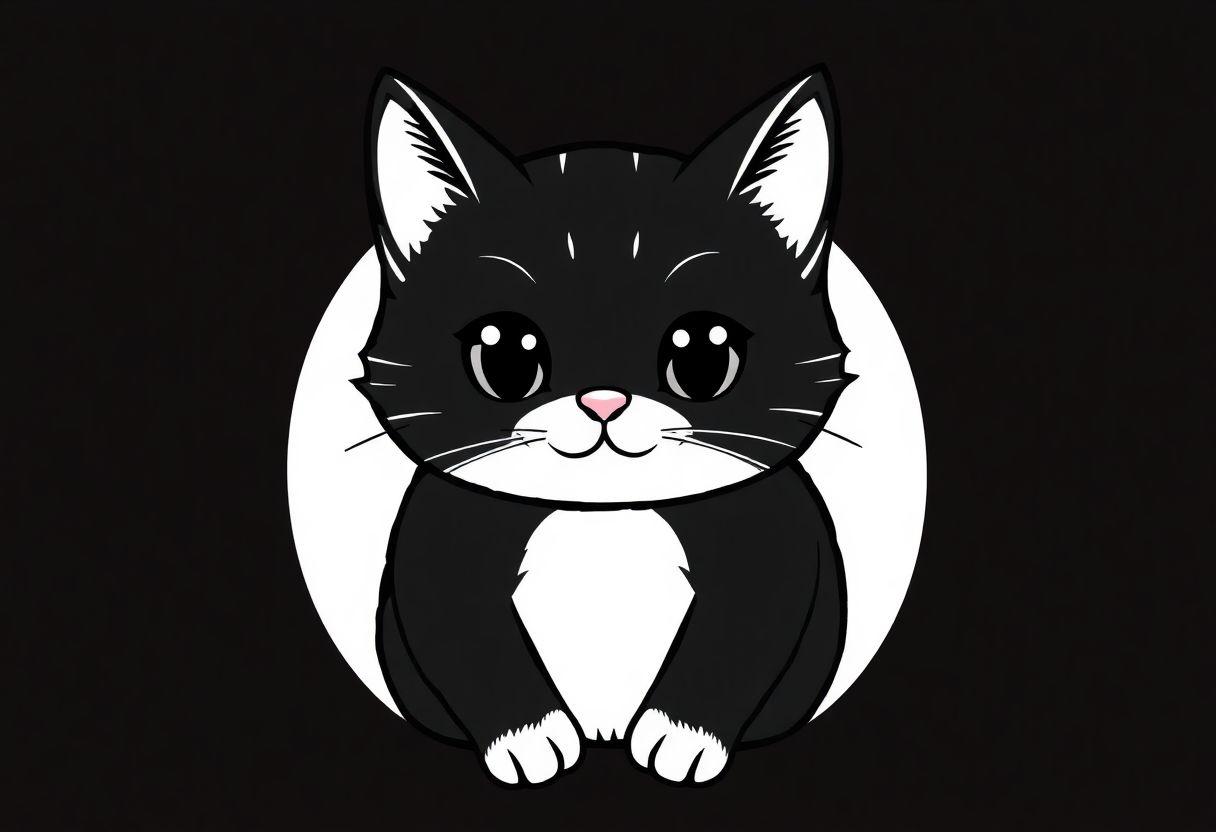 DESENHO DE GATO FOFO ESTILO KAWAII PARA DECORAR SEU CADERNO