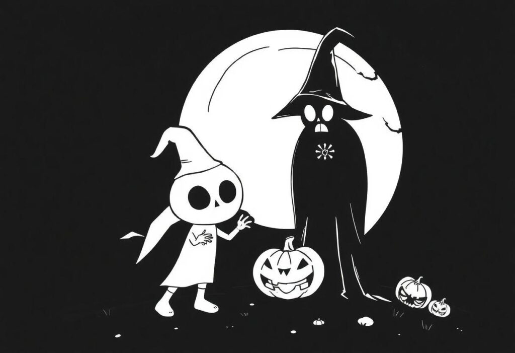 DESENHO DE HALLOWEEN TUDO SOBRE BRUXAS ABÓBORAS E MONSTROS