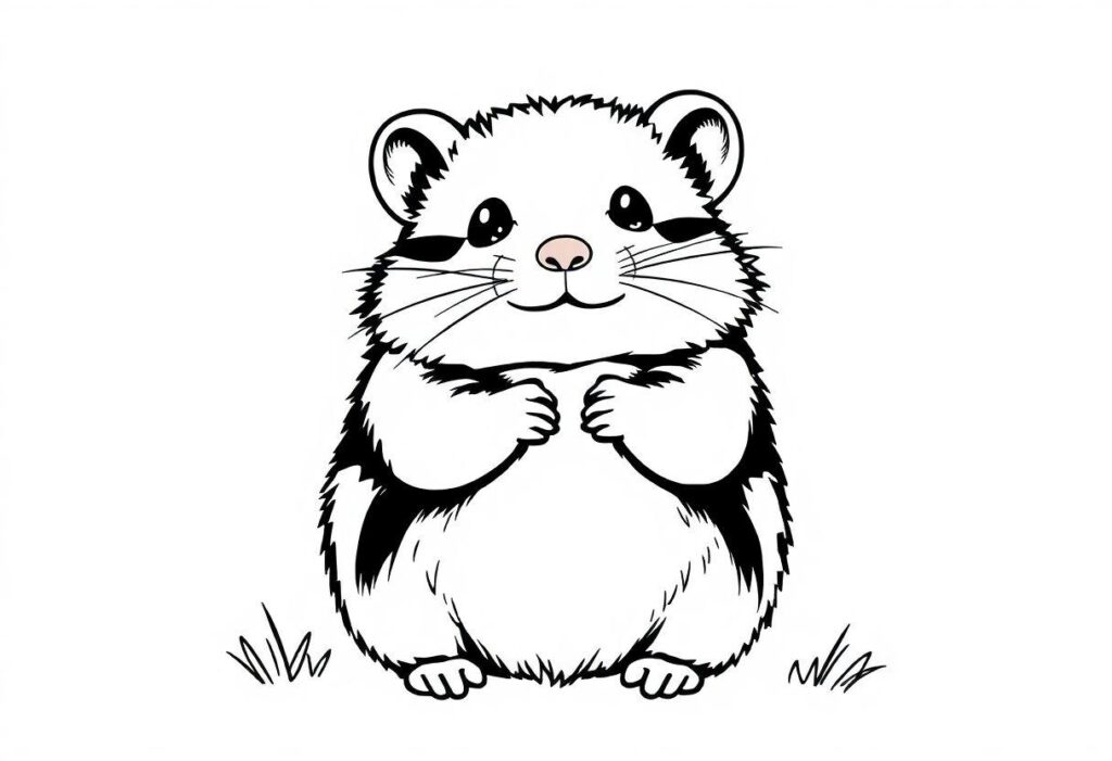 DESENHO DE HAMSTER O PEQUENO ROEDOR EM TRAÇOS SIMPLES E FOFOS