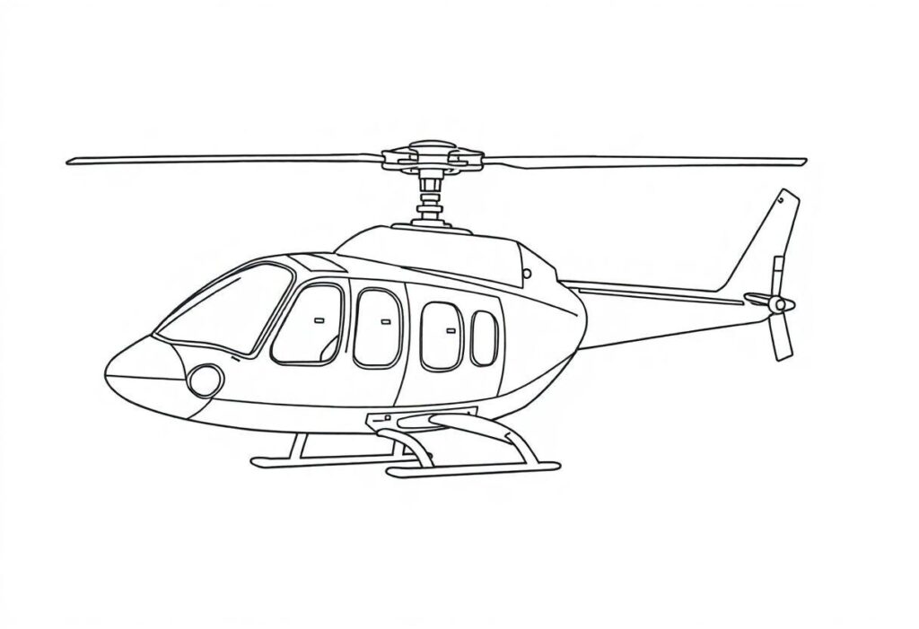 DESENHO DE HELICÓPTERO VEÍCULOS AÉREOS PARA COLORIR E SE DIVERTIR