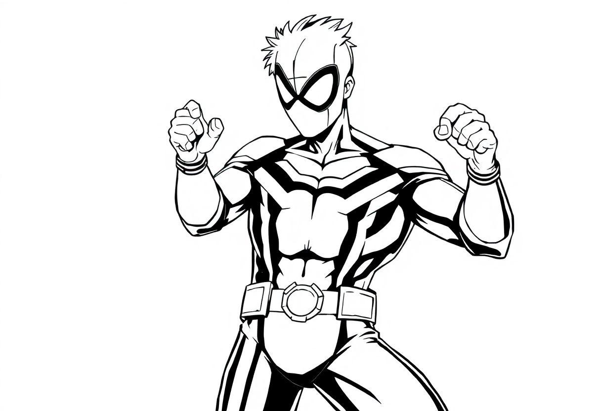 DESENHO DE HOMEM-ARANHA O HERÓI MAIS FAMOSO EM POSES DE AÇÃO