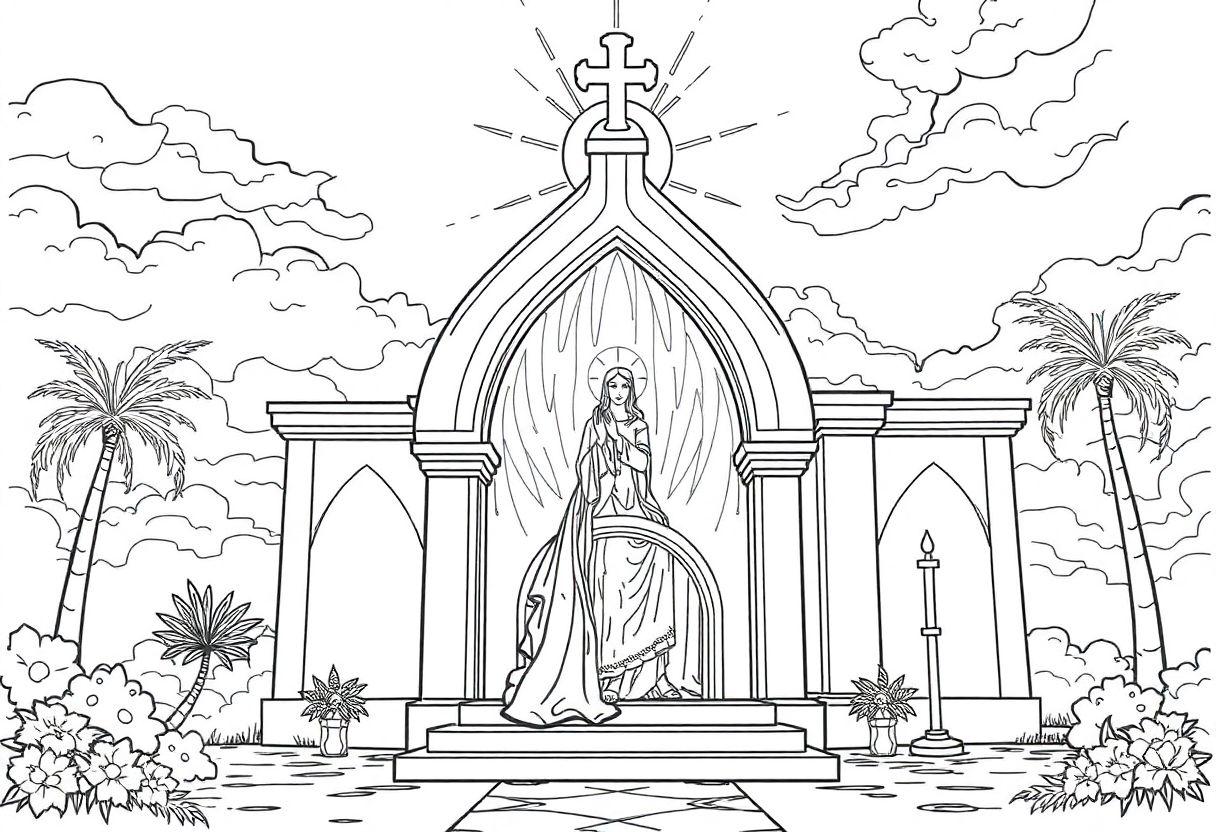DESENHO DE IGREJA ARQUITETURA RELIGIOSA PARA ATIVIDADES DE CULTO